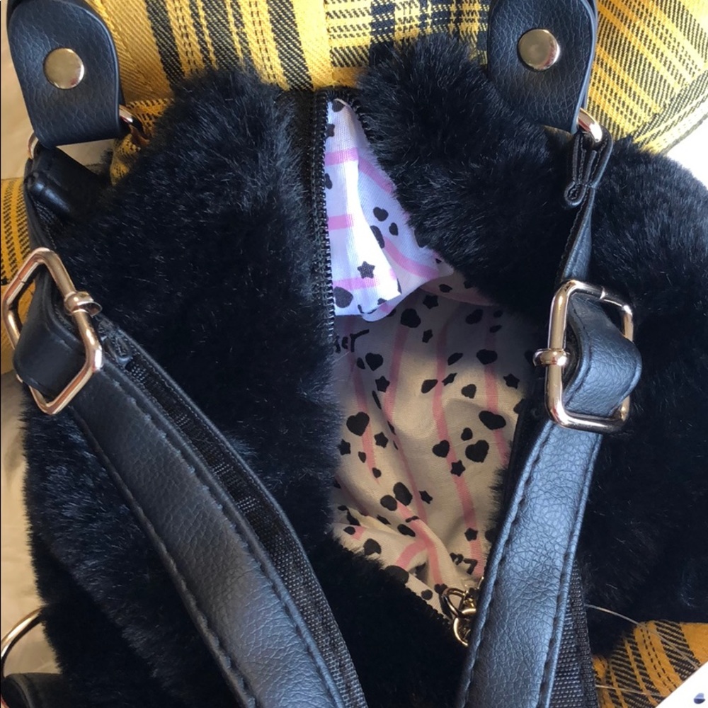 ๐ Plaid Punk Stuffy Kitty Cat Backpack - Picture 7 of 8